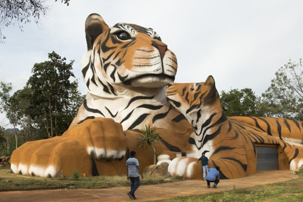 A tiger monument at Thailand's Tiger Temple, or Wat Pha Luang Ta Bua Yanasampanno. This photo was taken for a story "The Trouble of Visiting Tigers in Thailand."